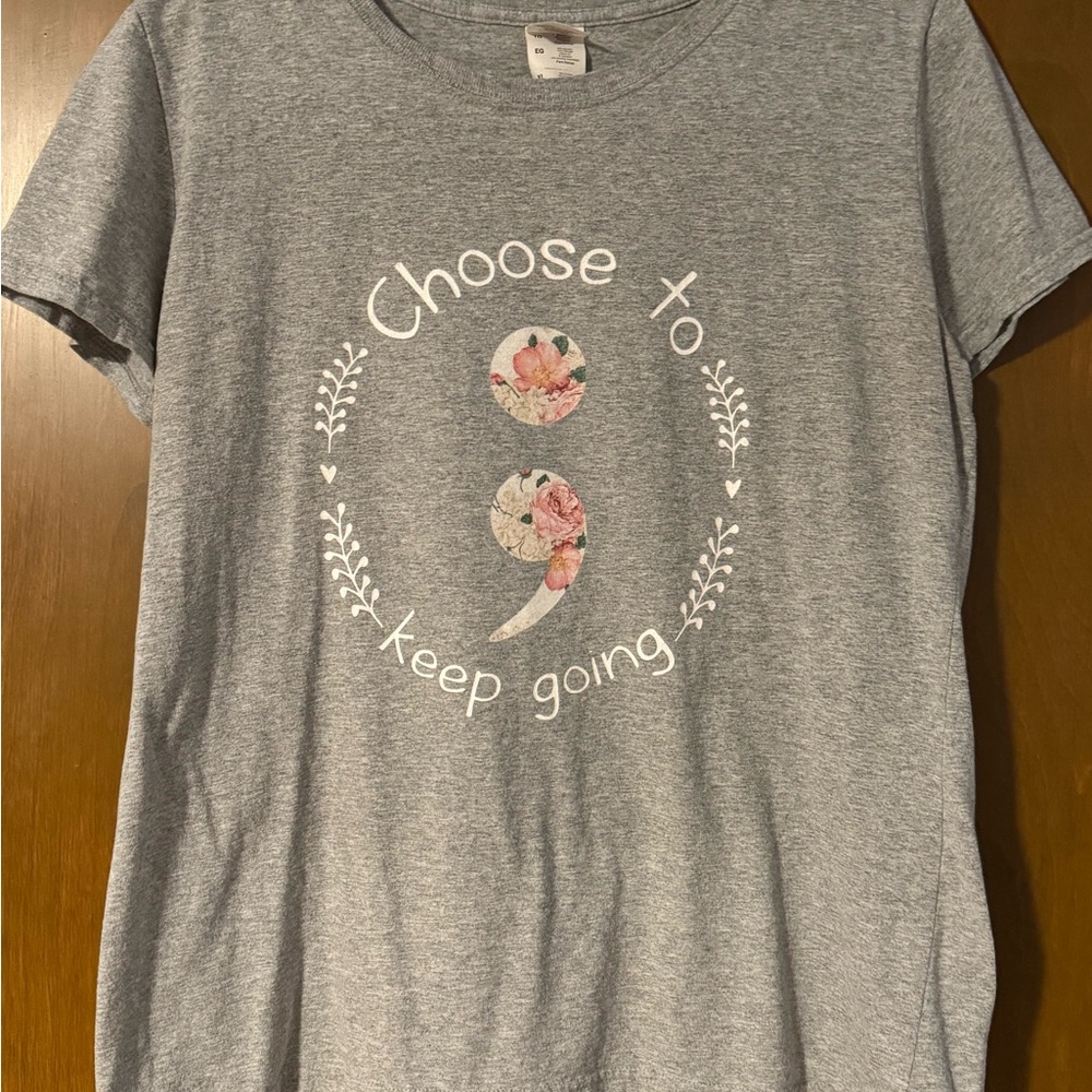 Gray Shirt with Inspirational Print